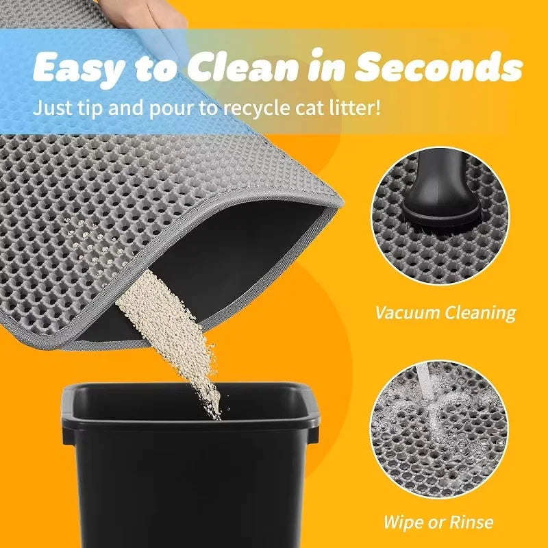 Hignconcerned Cat Litter Mat Non Slip Double Waterproof