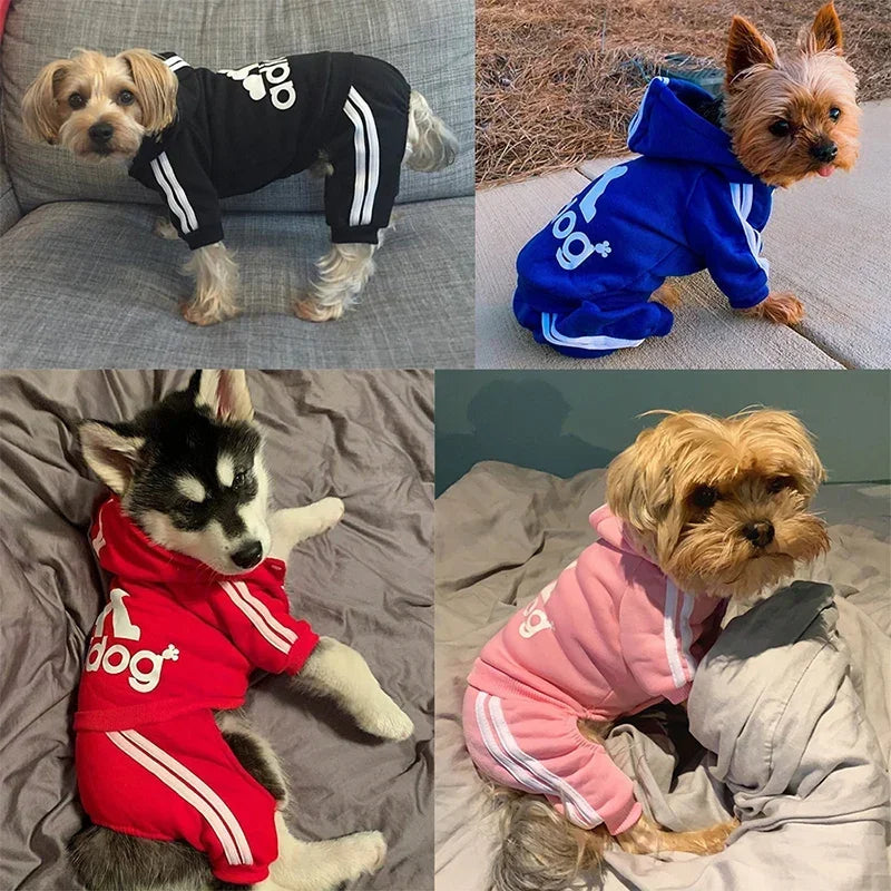Cozy Dog Jumpsuit With Warm Hoodie Sweatshirt For Dogs
