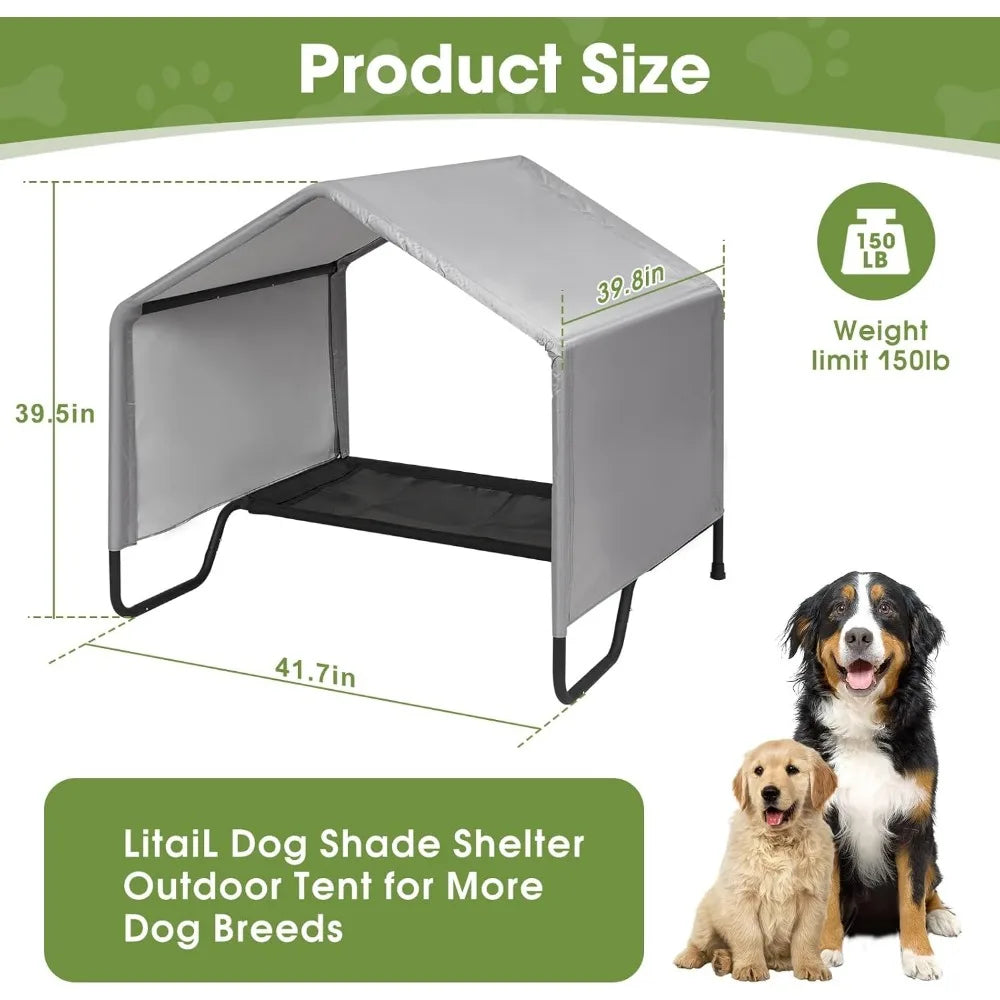 Outdoor Dog Bed With Canopy Shade Shelter Waterproof Sun Protection