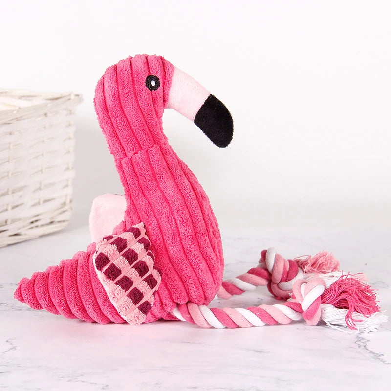 Plush Flamingo Squeaky Dog Toy For Small Dogs Chew Toy
