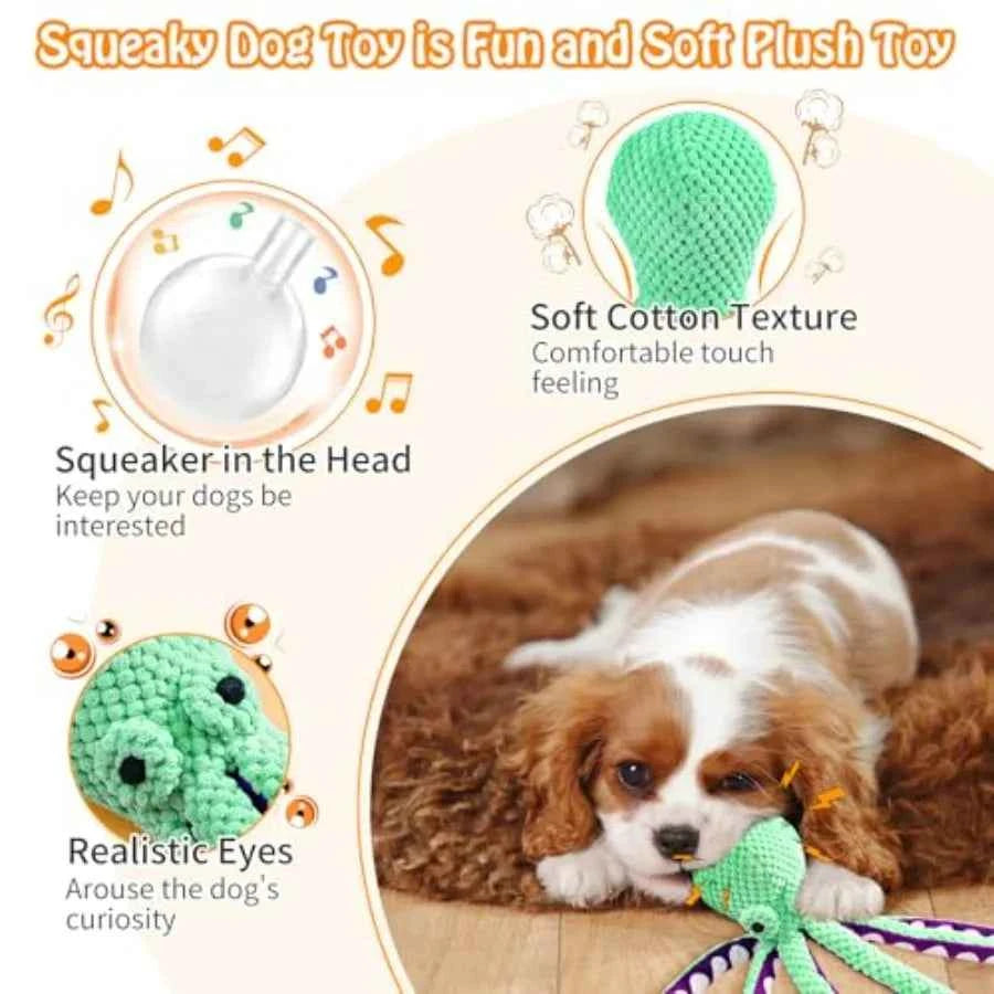 Large Squeaky Dog Toys- Plush Dog Toys with Soft Fabric for Small, Medium, and Large Dogs Daily Companionship, Training Reward