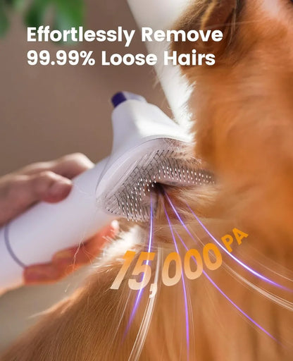 Pet Hair Vacuum Grooming Kit, 15000Pa Suction Low Noise, 1.5L Dust Cup for Home Cleaning