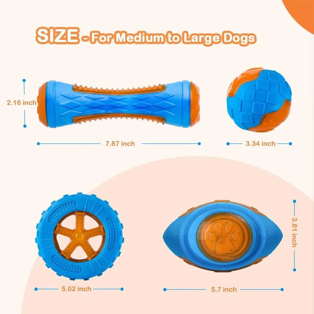 Dog Squeaky Toys Pack TPR Pool Floating Beach Toy Set