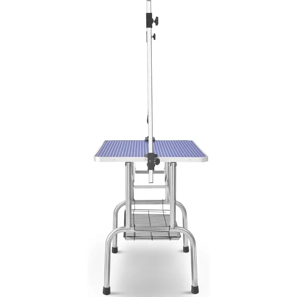 Dog Grooming Table With Adjustable Arm And Storage Stainless Steel