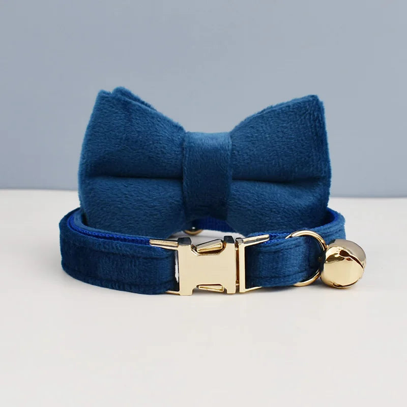 NONED Bowknot Cat Collar With Bell Engraving ID Tag