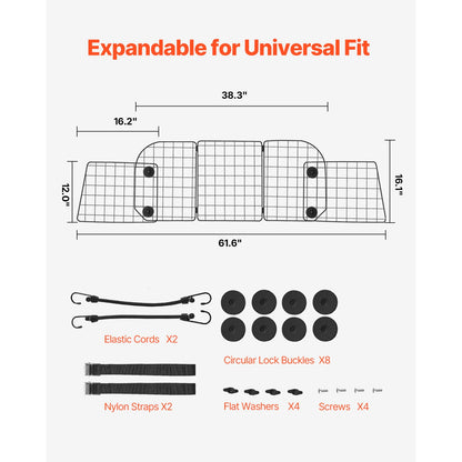 SucceBuy Dog Car Barrier Universal Fit Back Seat Pet Guard
