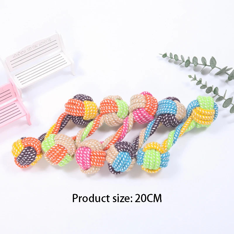 VZZ Interactive Cotton Rope Mini Dog Toy Ball Chew