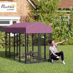 Heavy Duty Outdoor Dog Kennel With Adjustable Bowls And Lock