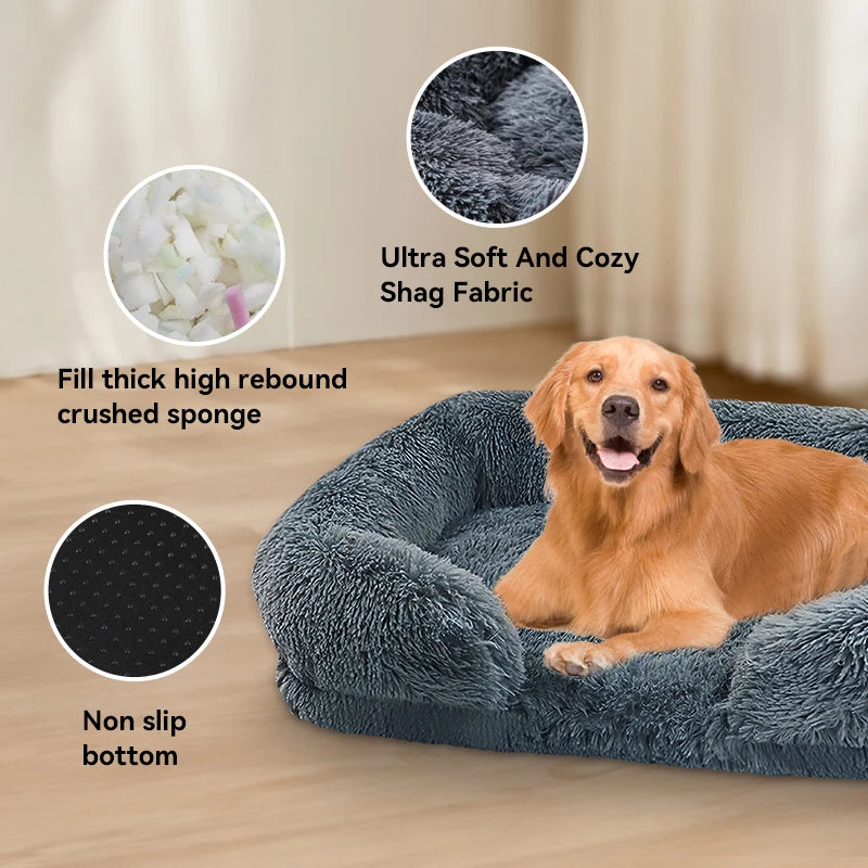 Jiangsu Thickened Orthopedic Dog Bed Large Dogs With Plush Cover