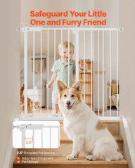 SucceBuy Baby Gate 28/30/36 Inches High Dog Gate Easy Step Walk Thru Child Pet Security Pressure Mount Kit Wall Cups Doorways