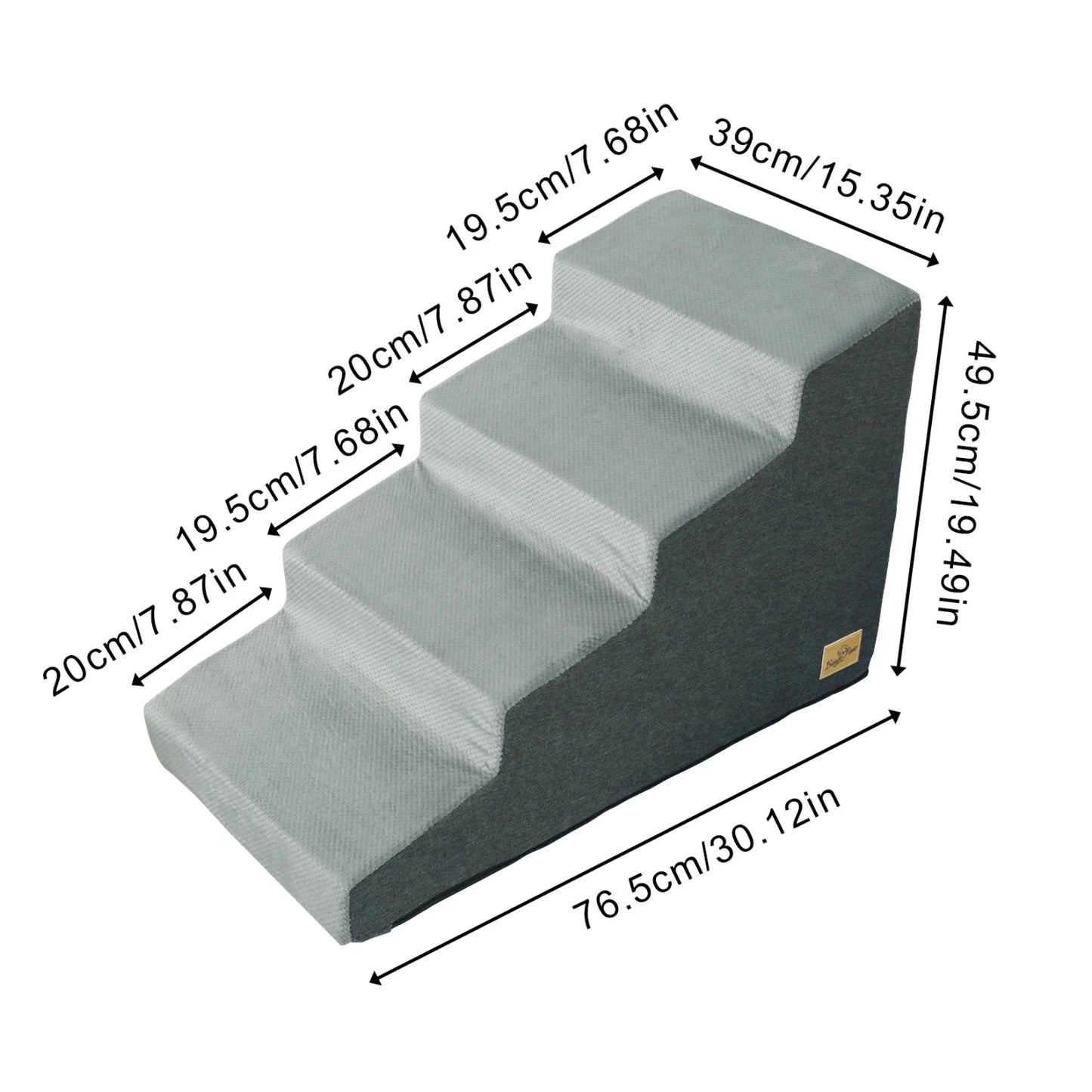 3/4 Steps High Density Foam Dog Stairs Ramps, for High Beds and Sofa, Non-Slip Pet Steps Sofa Bed Ladder, with Washable Cover