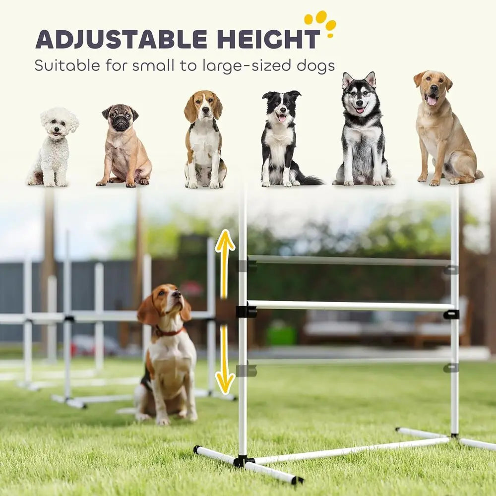 Dog Agility Training Equipment Set With Adjustable Jump Bars