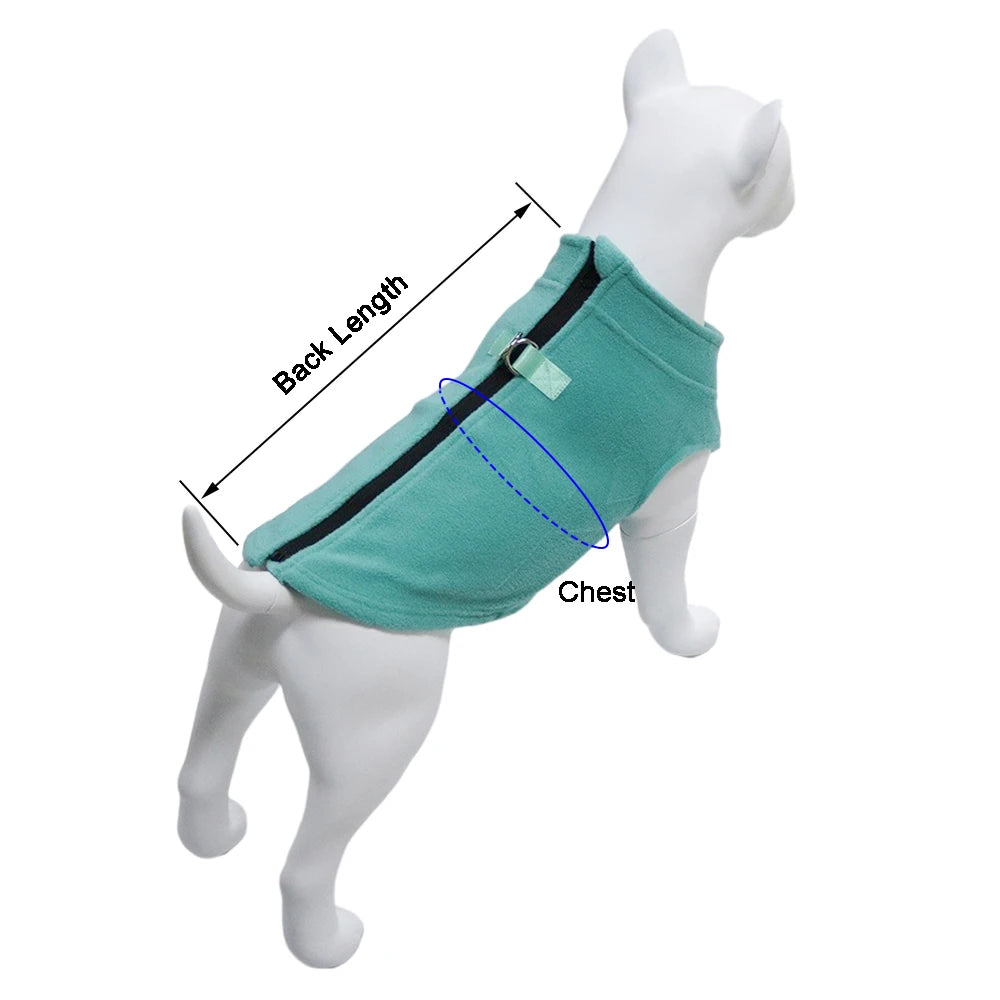 Winter Fleece Dog Coat Jacket For French Bulldog Pug