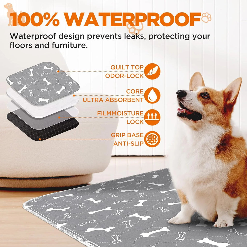 None Washable Dog Pee Pads Reusable Absorbent Waterproof Non Slip