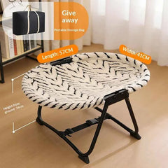 Elevated Folding Pet Cat Chair Bed Breathable Mesh Mat High Load Bearing Detachable Washable Cooling Raised Cat Cot Bed Summer Heat Dissipation Sleeping Nest For Kitten Small Dogs Indoor Use pet bed