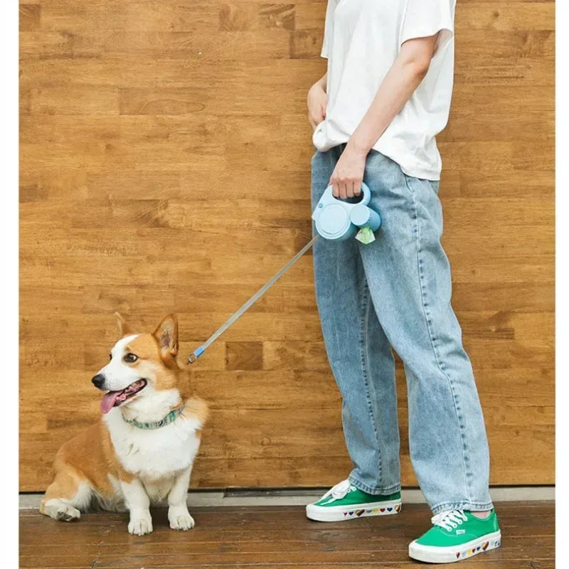 Retractable Led Dog Leash With Reflective Durable Dispenser