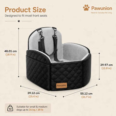 Dog Car Seat for Small/Medium/Large Dogs, Memory Foam Dog Booster Seat with Thick Cushion cool mat up to 55 lbs or 2 Small Dogs, Travel Pet Car Seat with Detachable Washable Cover, 2 Safety Leashes