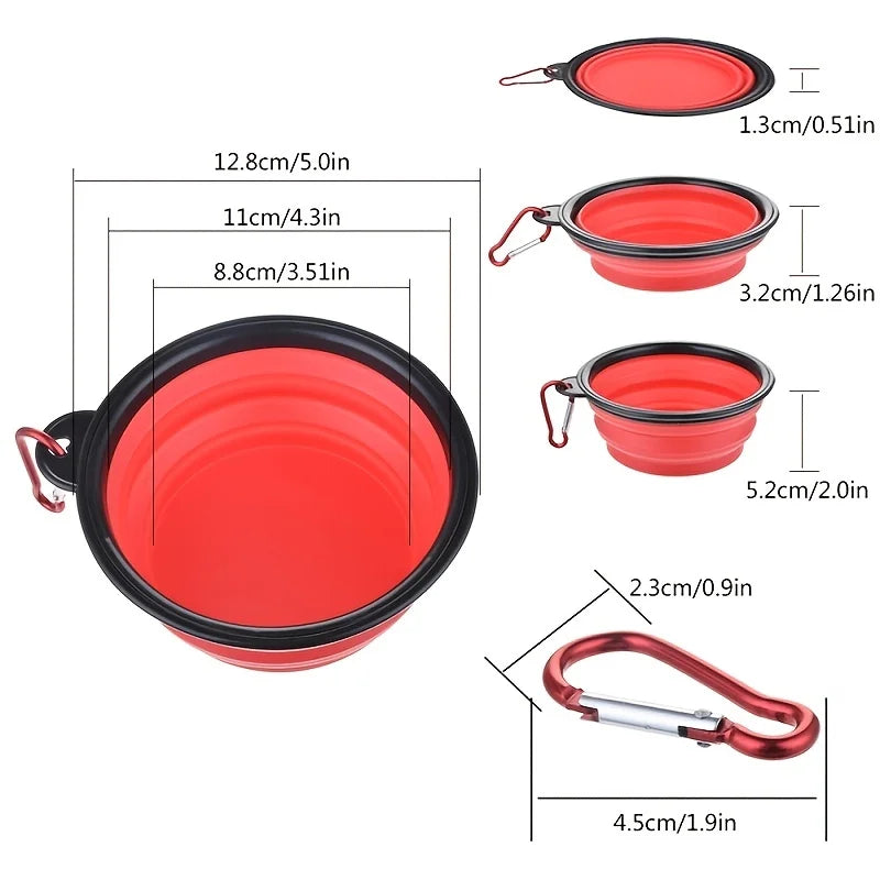 Portable Pet Food Bowl Collapsible Silicone TPR Travel Water Bowl