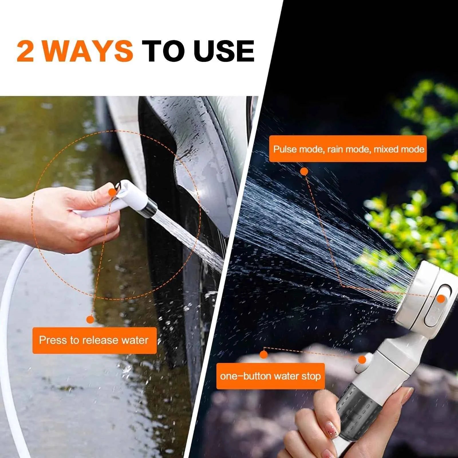 Portable Rechargeable Handheld Pet Shower Sprayer for Dogs Cats with Gentle Stream Adjustable Pressure Shower Pump Outdoor Watering Spray Head USB Charging for Bathing Grooming Car Washing Flower Watering