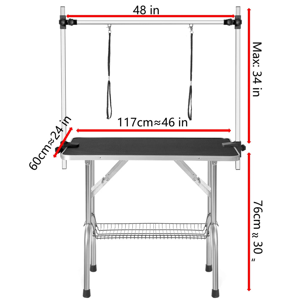 Professional Dog Grooming Table With Arm Noose And Mesh Tray