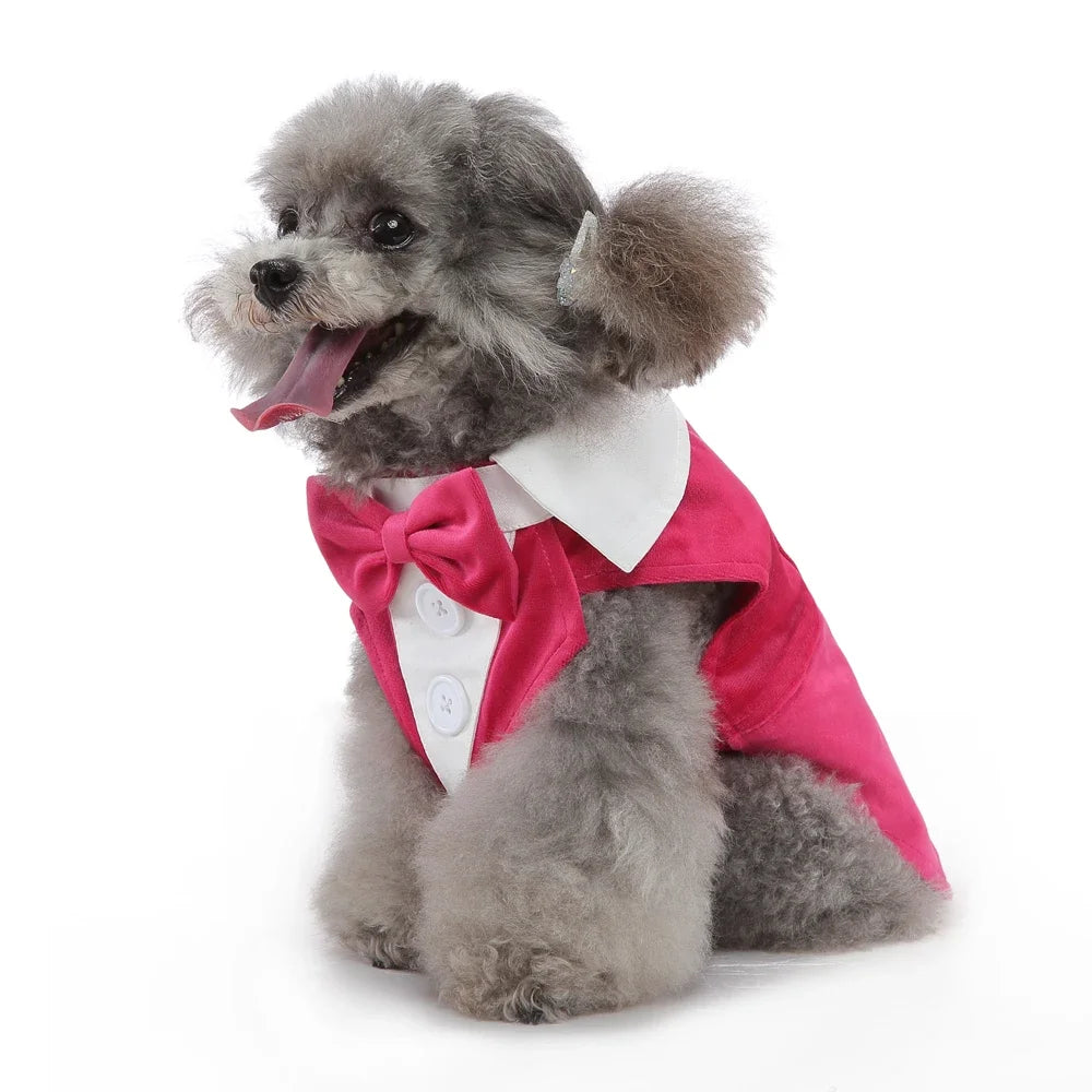 Christmas Dog Costume For Pets Tuxedo Wedding Outfit