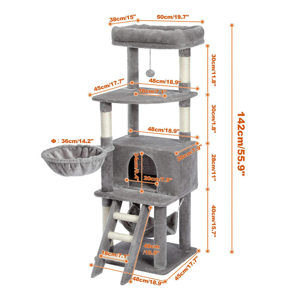 PAWZ Road Multi Level Cat Tree Tower Scratching Post Indoor