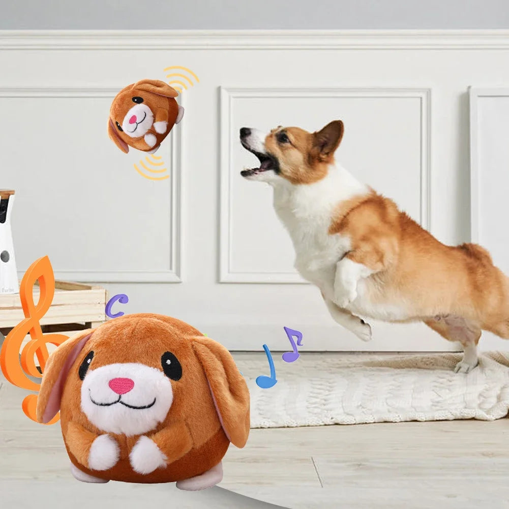 APWIKOGER Plush Automatic Bouncing Interactive Dog Toy Self Moving Squeaky