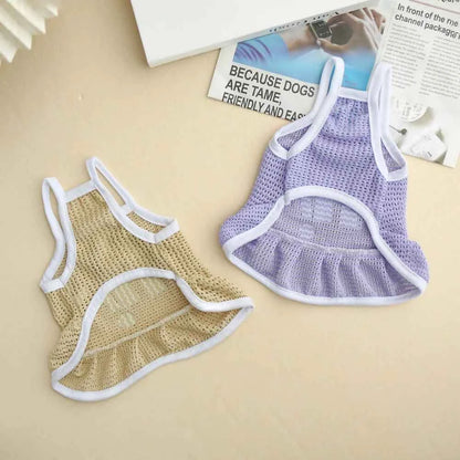 Mesh Strap Pet Princess Skirt Summer Small Dog Cat Thin Cool Breathable Simple Daily Walking Teddy Outfit