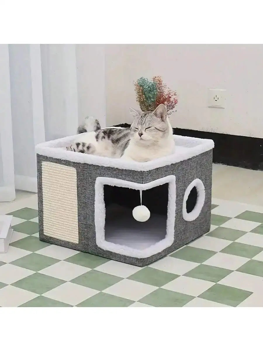 Luxurious Multi Story Cat House With 2Level Beds And Sofa