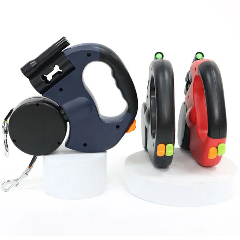 Hign Concerned 3in1 Retractable Dog Leash With Flashlight Dispenser