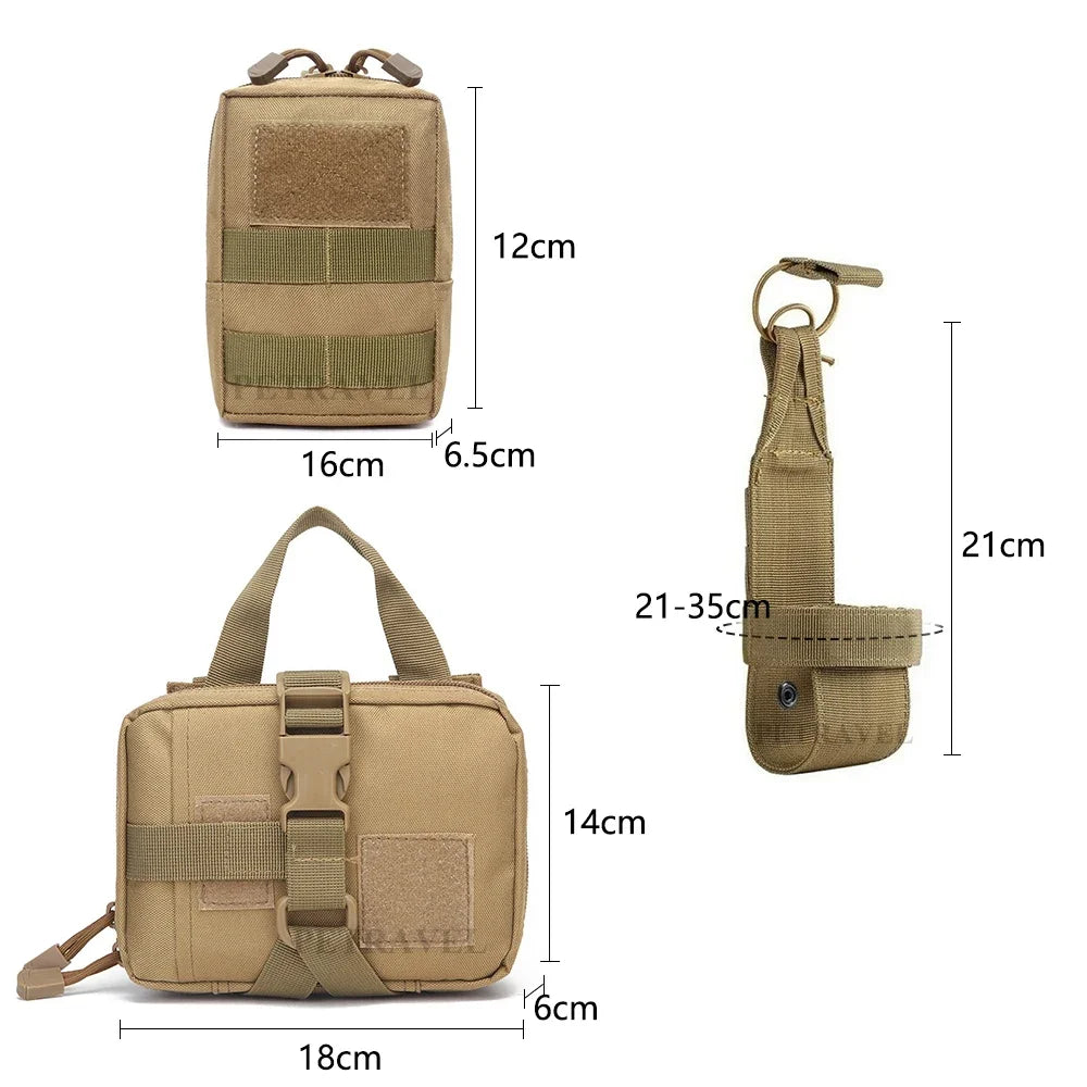 Dog Tactical Harness Pouch Set Military Molle Training Gear