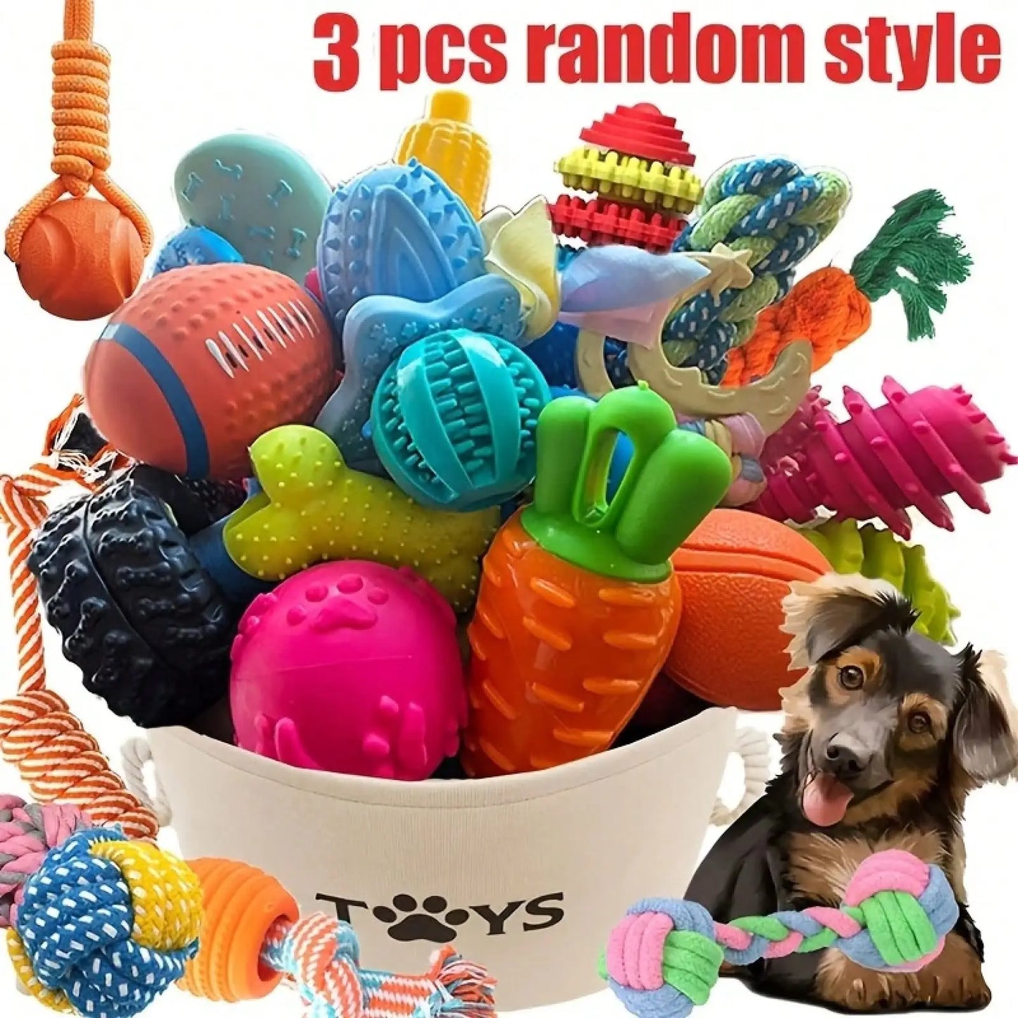 Triple Pack Durable Nylon Dog Chew Toys for Small Breeds