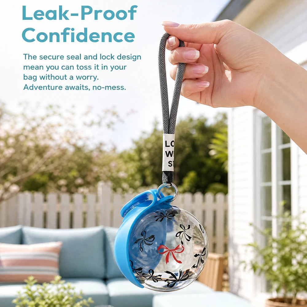 2-In-1 Portable Dog Water Bottle With Lanyard And Foldable Bowl