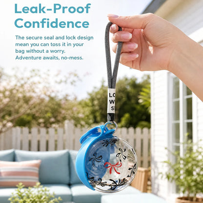 2-In-1 Portable Dog Water Bottle With Lanyard And Foldable Bowl