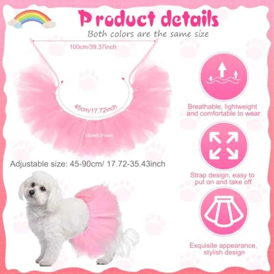 Elegant Silk Tutu Skirt For Dogs Puppies Ballerina Holiday Costume