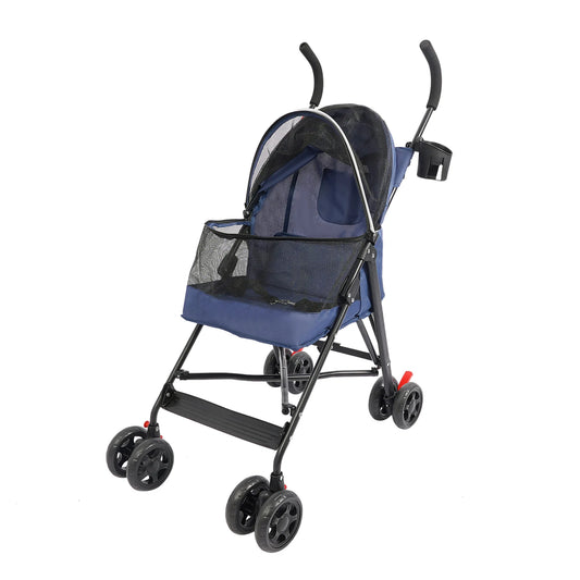 Pet Stroller Dogs And Cats Lightweight Foldable With 360 Wheels