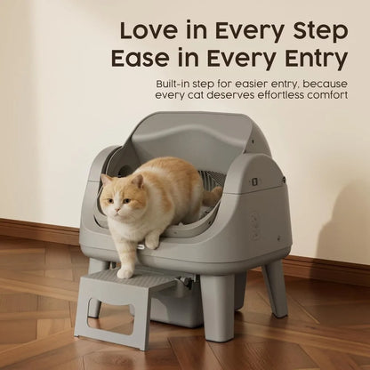 Open Top Self Cleaning Cat Litter Box With Auto Sensors