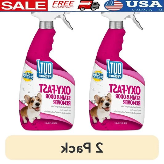 Oxygen Activated Pet Stain Odor Remover 32oz Pro-Bacteria Enzyme Formula Safe Pets Children Carpet Rugs Bedding Concrete