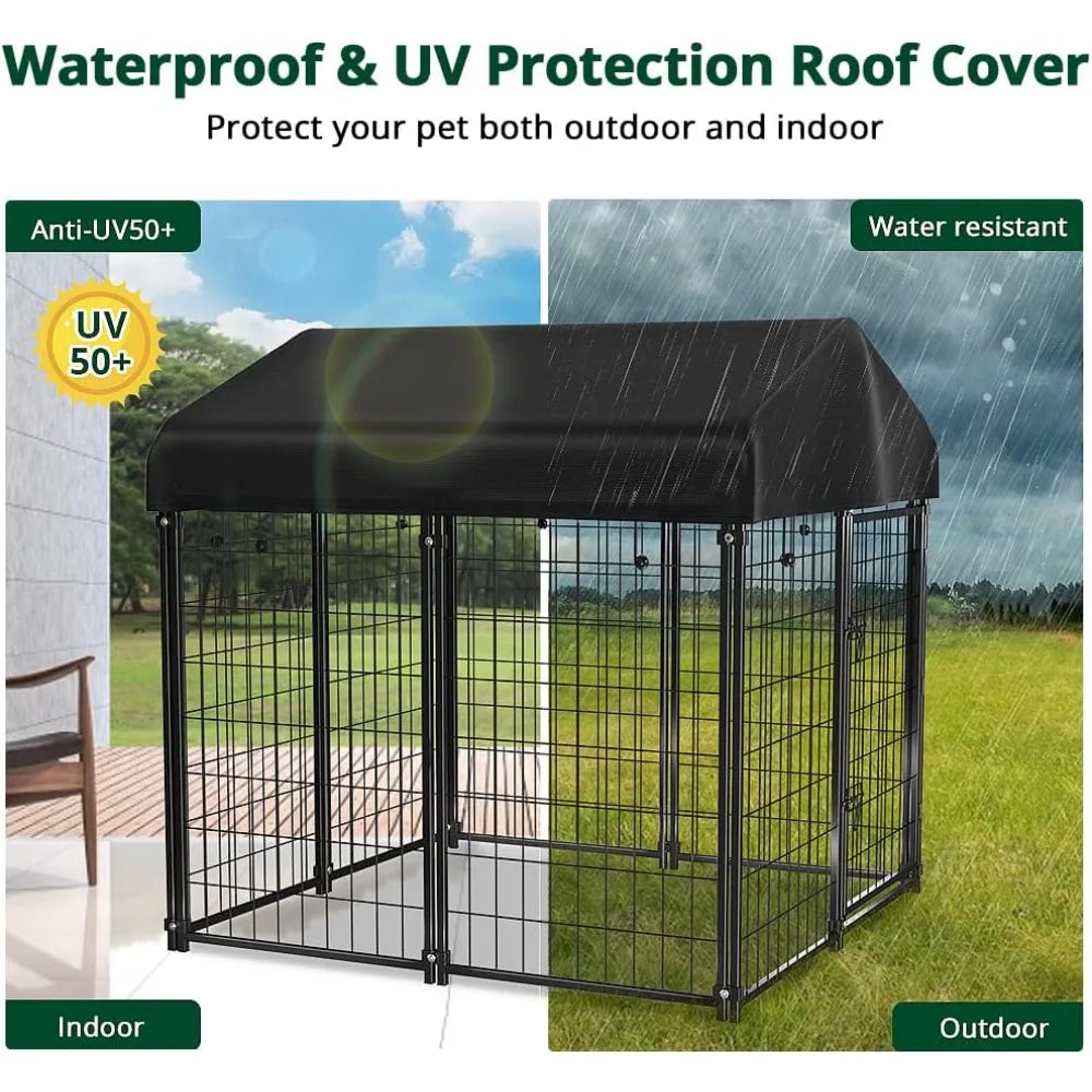 Outdoor Dog Kennel House With Durable Waterproof Roof
