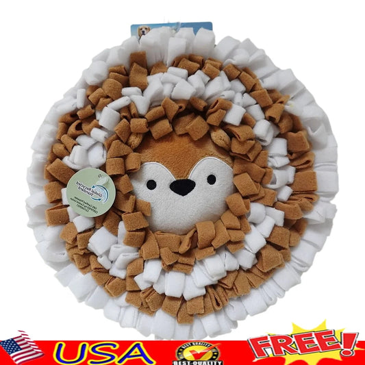Wildlife Snuffle Fox Mat 10inch Dog Toy Chew Treat Dispenser Non-Slip Polyester Durable Fun Feeding Mat Dogs