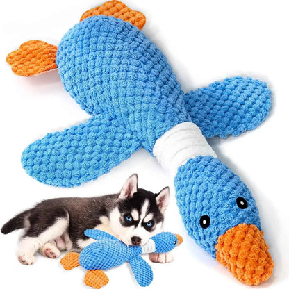 Upgraded Goose Indestructible Dog Toys for Aggressive Chewers Small Medium Large Breed, Crinkle Squeaky Plush Dog Puppy Chew Toy
