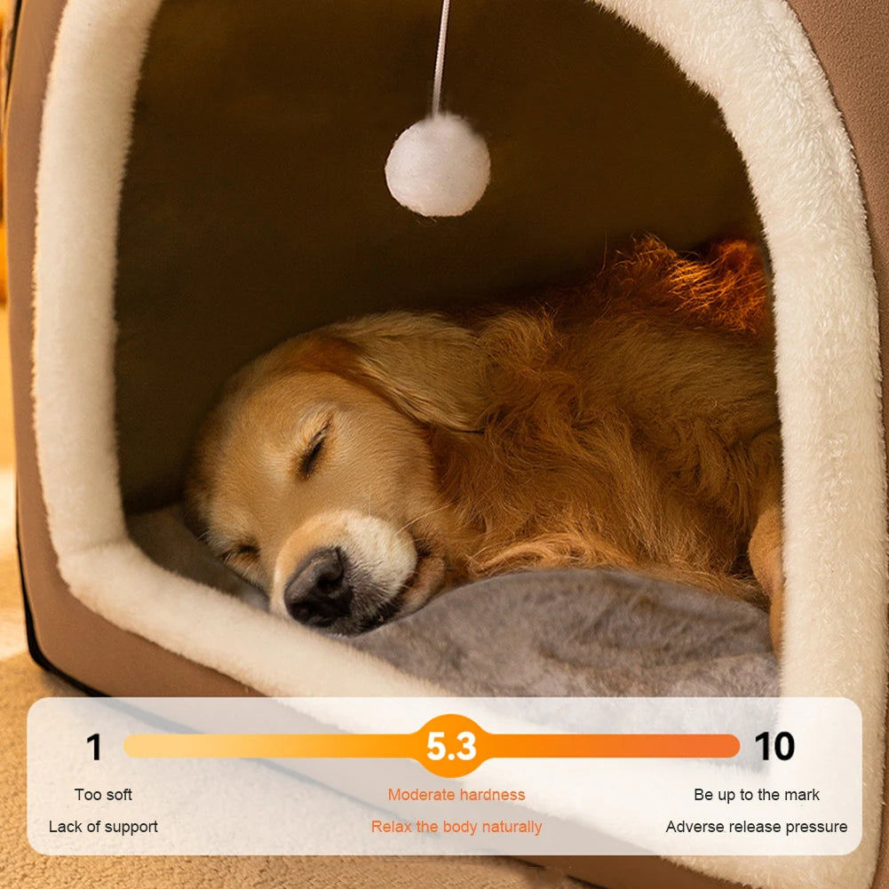 APWIKOGERCN Cat Cave Bed With Removable Cushioned Pillow