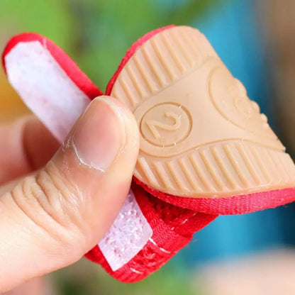 4pcs/pack Anti-slip Outdoor with Reflective Strap Spring Summer Wear Breathable Puppy Shoes Pet Supplies Pet Sandals Dog Shoes