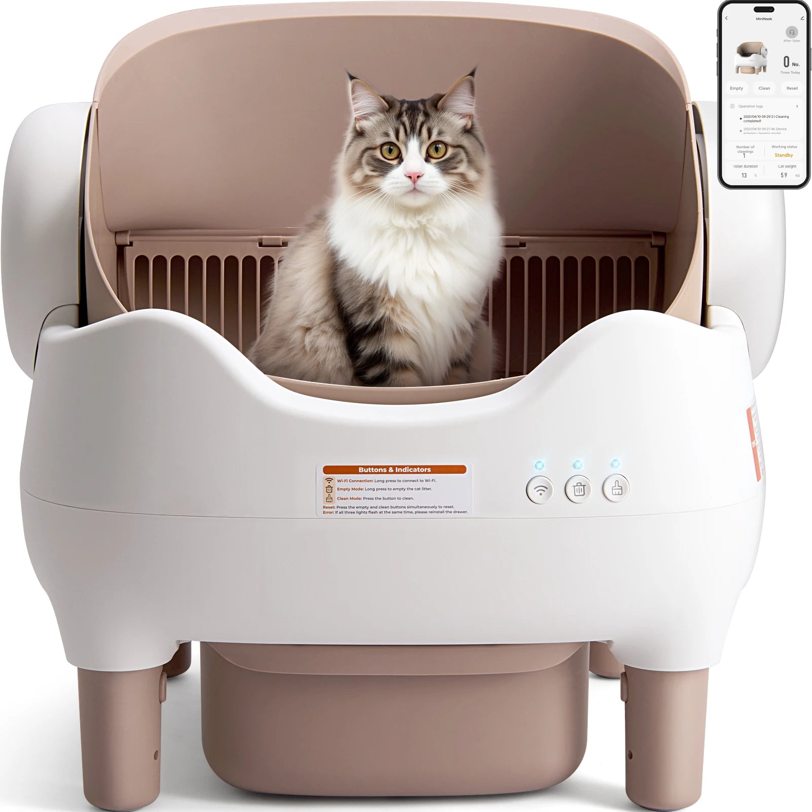 Lunapurr Automatic Self Cleaning Cat Litter Box With App Control