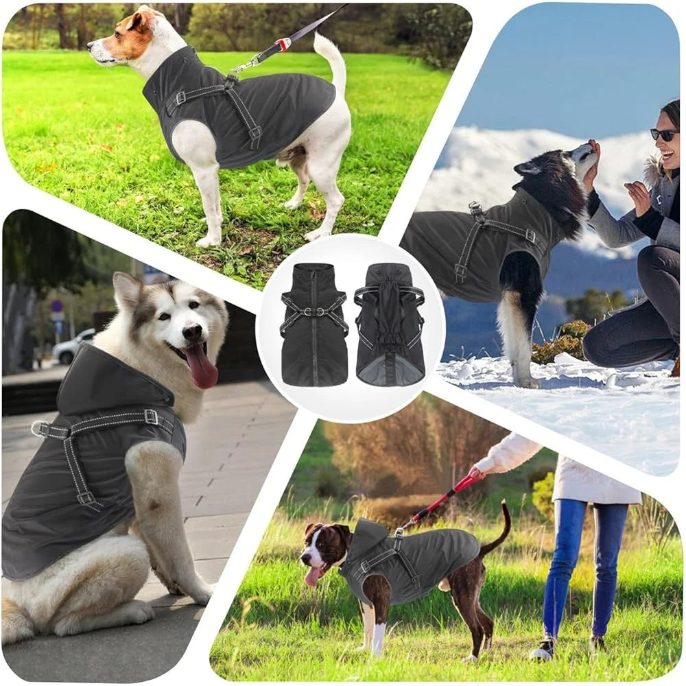 Reflective Waterproof Dog Raincoat Adjustable Hooded Jacket Small Medium Large Dogs Easy Wear Rain Gear