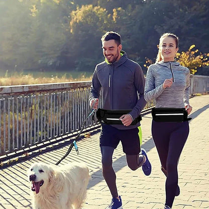 Booteely Hands Free Dog Leash Reflective Retractable With Waist Bag Belt