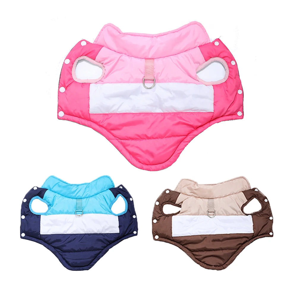 Winter Windproof Dog Coat With D-Ring Waterproof Pet Apparel