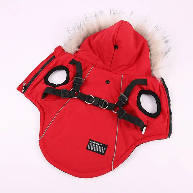 Winter Pet Dog Jacket With Harness Warm Dog Clothes Waterproof Hooded Coat for Small Medium Dogs Chihuahua French Bulldog Outfit