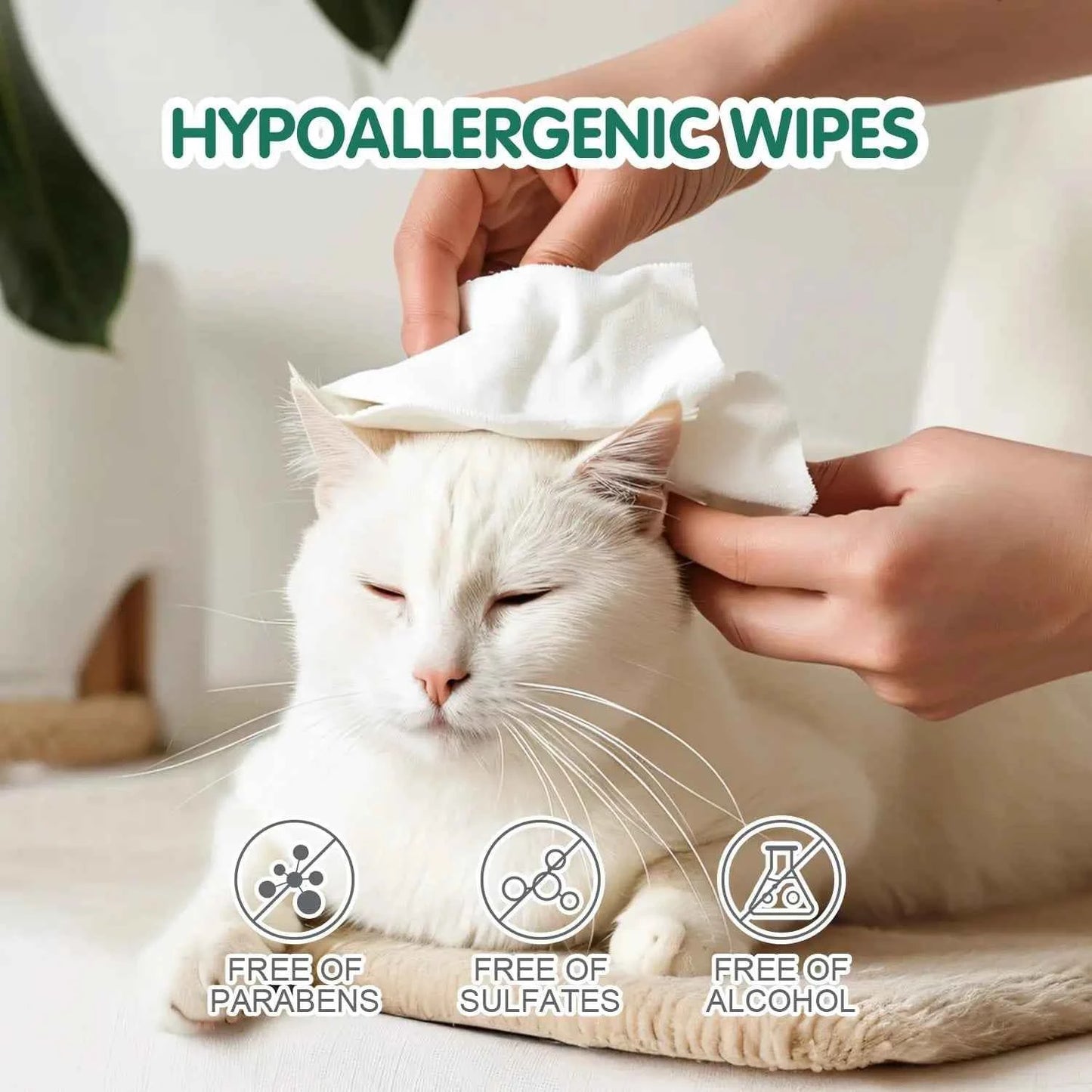 300 Pet Wipes for Dogs & Cats: Plant-Based, Hypoallergenic, Unscented for Paws, Body & Butt - Gentle Cleaning & Deodorizing