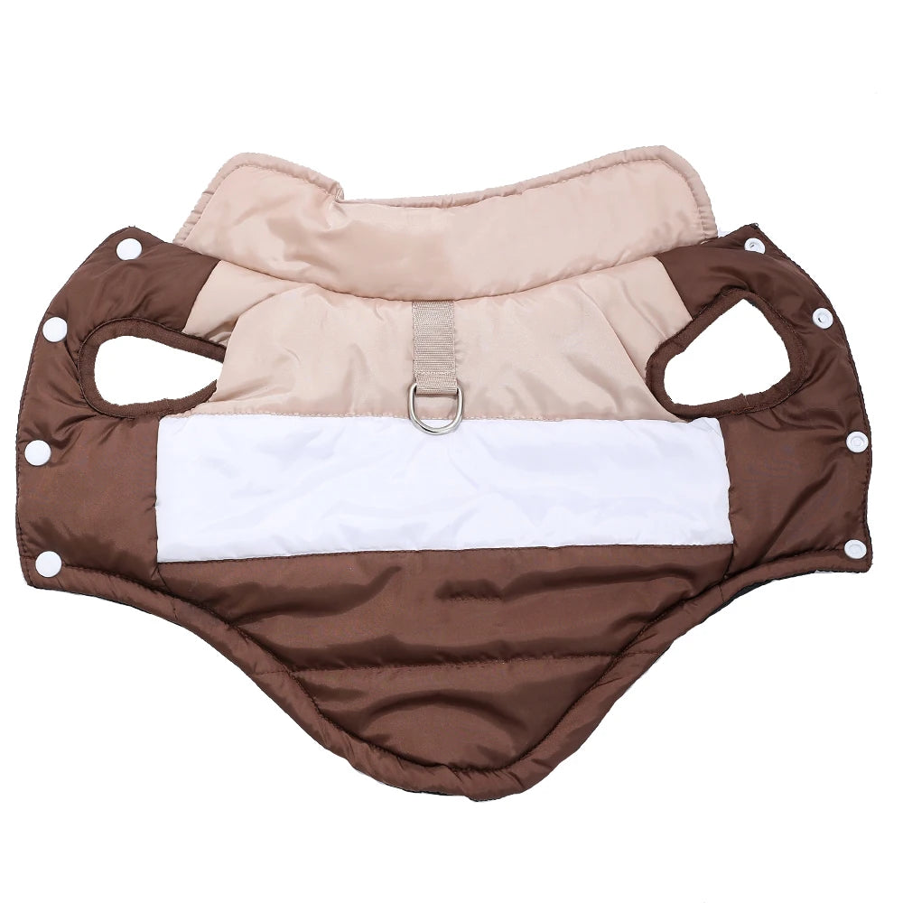 Winter Windproof Dog Coat With D-Ring Waterproof Pet Apparel